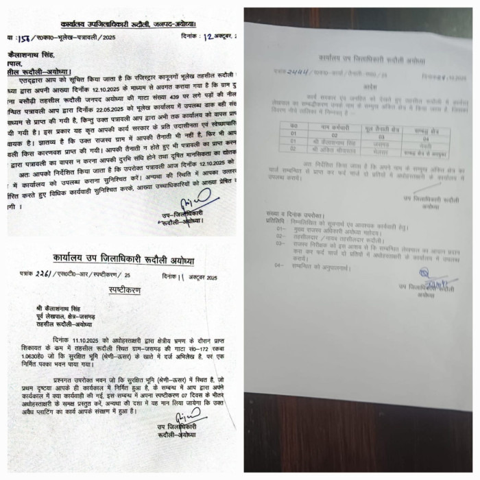 जमीनों की खरीद–फरोख्त और सत्ताई साठगांठ की कहानी, रुदौली में ईमानदारी अब अपराध?